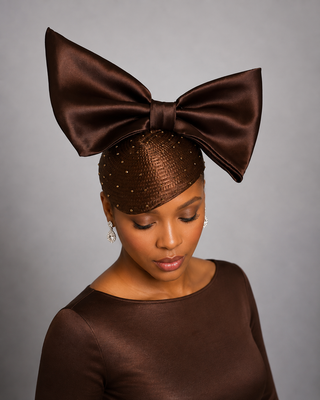 AGS-12 Brown Bow Fascinator