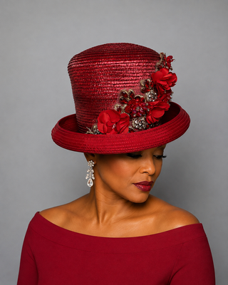 AGS-19 Burgundy Rose Top Hat