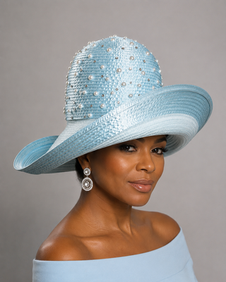 AGS-110 Light Blue Pearl Church Hat