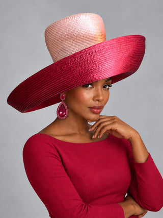 OCM-23 Raspberry & Blush Ombre Wide-Brim Hat