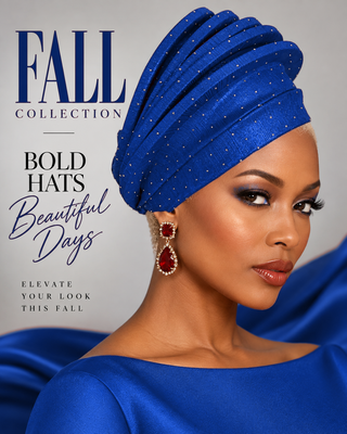 SEM-220 Rhinestone-Studded Pleated Turban